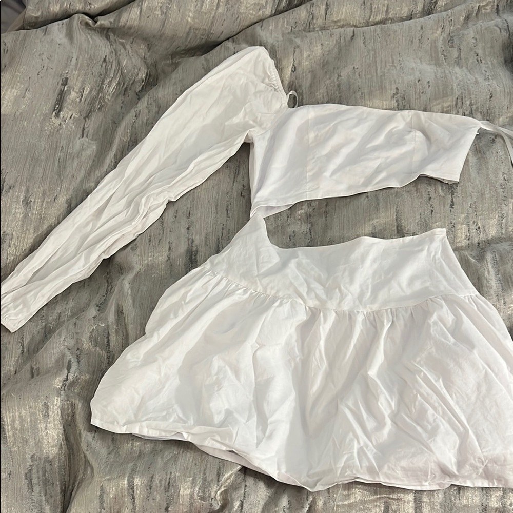 White More To Come Cutout Dress One Shoulder